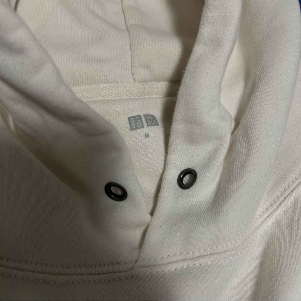 Uniqlo Cream Hoodie with Button Details